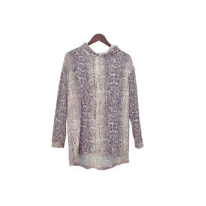 Texas True Threads Snakeskin Hi-Low Hooded Top Soft Size S